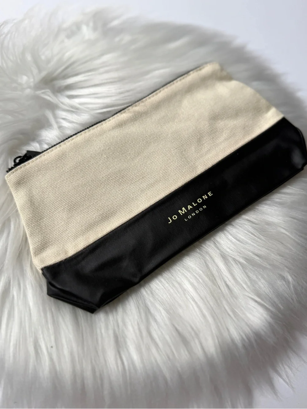 Jo Malone Cream and Black Cosmetic Pouch New